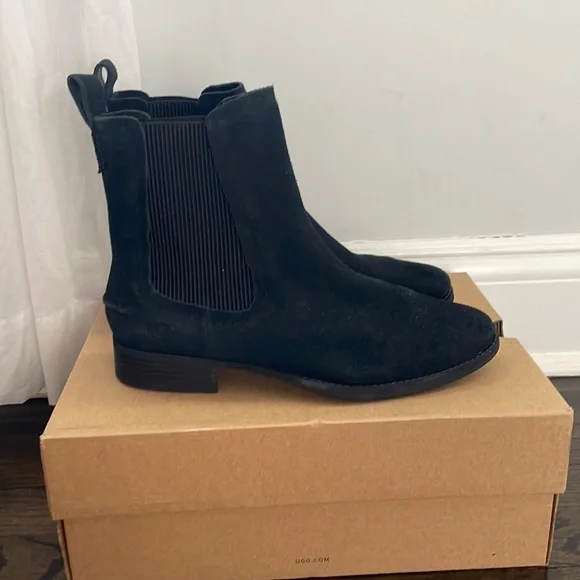 UGG | Shoes | Ugg Black Hillhurst Ii Suede Ankle Boots  display picture 1